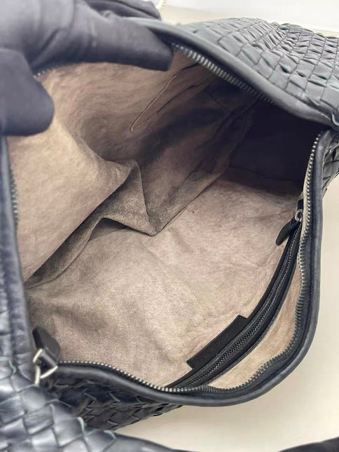 Bottega Veneta Belly Hobo Intrecciato Leather Black Large 55cm