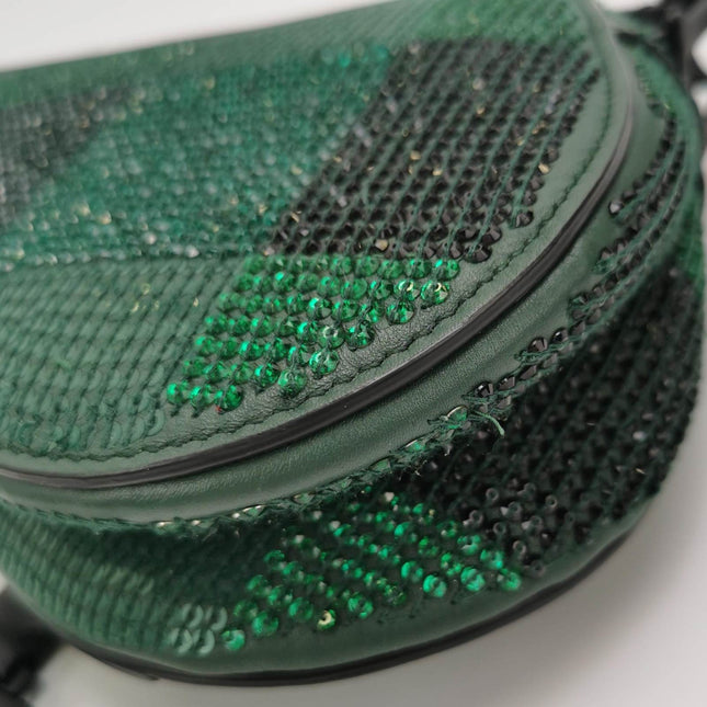 Sold Dior Saddle Mini 2019 Black and Green Beaded Shoulder Bag