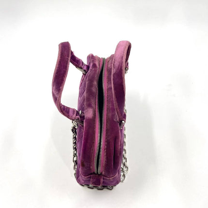 Loewe Amazona 19 Mini Handbag in Purple Velvet with Crystal Logo