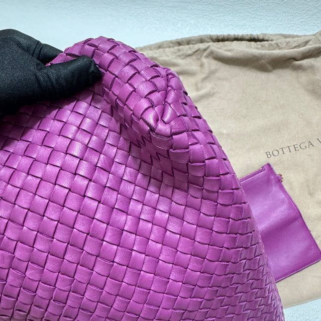 Bottega Veneta Cabat Large Intreccio Leather Tote Bag Purple with Pouch 42cm