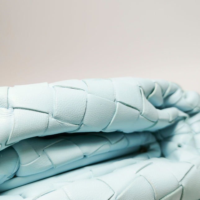 Bottega Veneta Pouch Large Intrecciato Light Blue Calfskin Leather