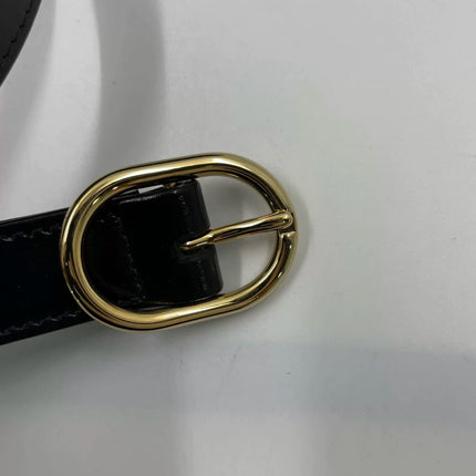 Gucci Jackie 1961 Black Leather Bag Small Piston Lock With Strap