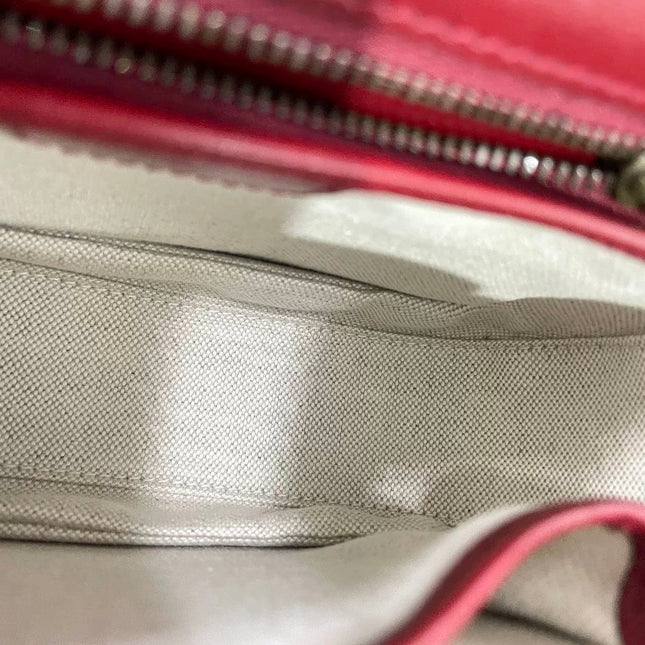 Gucci Bamboo 1947 Small Ancora Red Burgundy Calfskin Leather Top Handle Bag