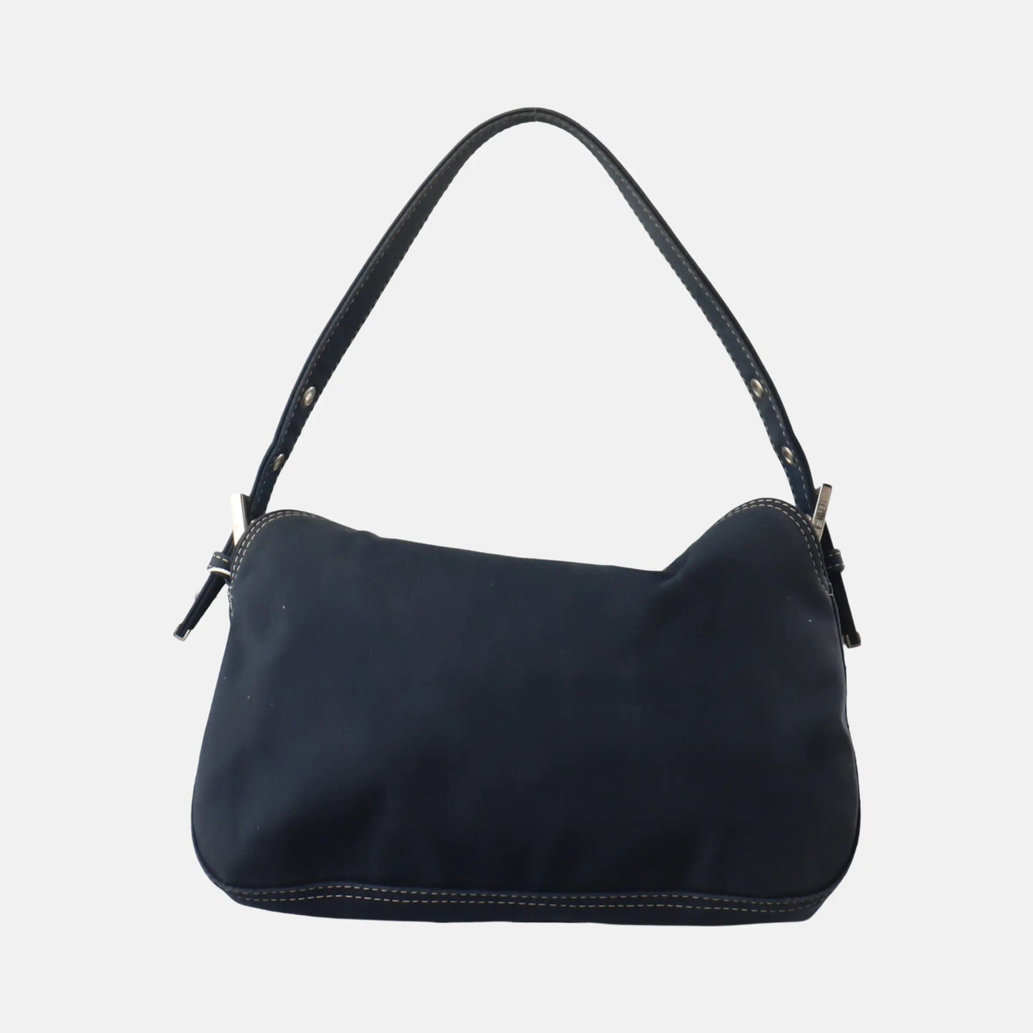 Sold FENDI Baguette Blue Denim Navy Shoulder Bag with Enamel Buckle