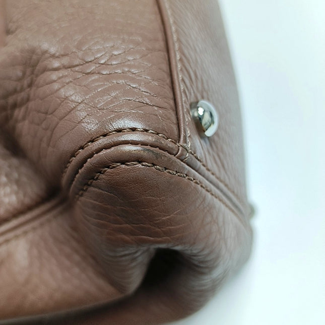 Chanel Cerf Executive Latte Dusty Pink Caviar Leather Handbag Silver Hardware With Strap