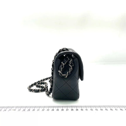 Chanel Classic Flap Mini Black Caviar Silver Hardware 2015-2016