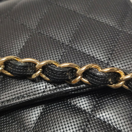 Chanel Classic Flap Medium 2016 Black Pixel Effect Calfskin Leather Gold Hardware