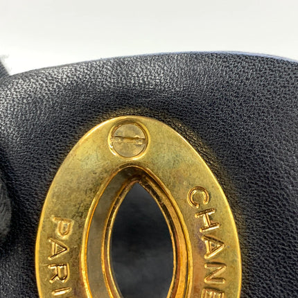 Chanel 1996 Vintage Classic Maxi Flap Black Lambskin Leather Giant CC 24 Gold Hardware