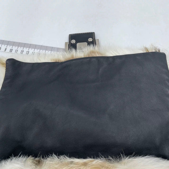 Fendi Mamma Baguette Rabbit Fur Polka Dots Print Shoulder Bag