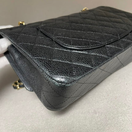Chanel Classic Flap Medium Black Caviar Leather with 24k Gold Hardware, 2008-2009