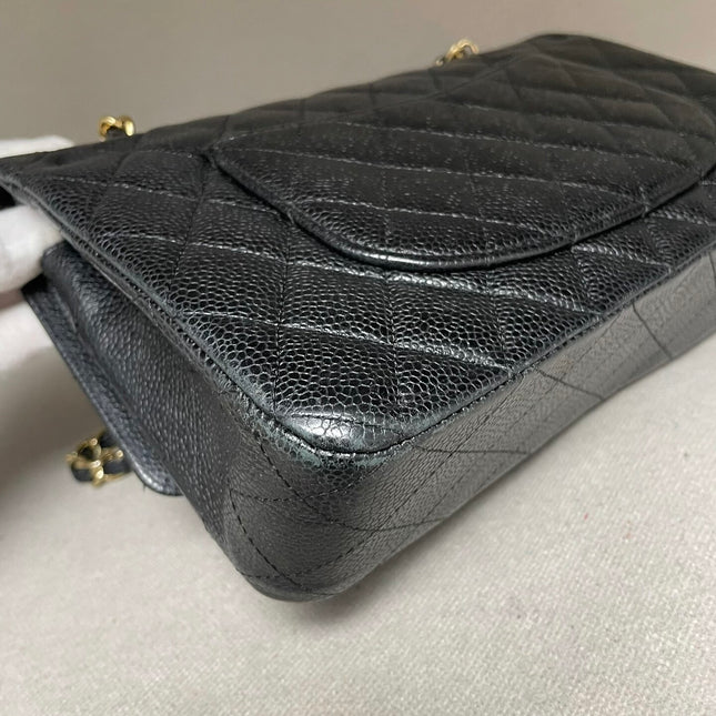 Chanel Classic Flap Medium Black Caviar Leather with 24k Gold Hardware, 2008-2009