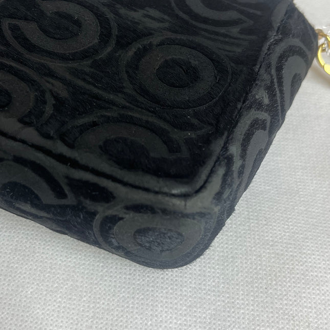 Chanel East West Rare Black Pony-hair Calfskin Leather CC Logo