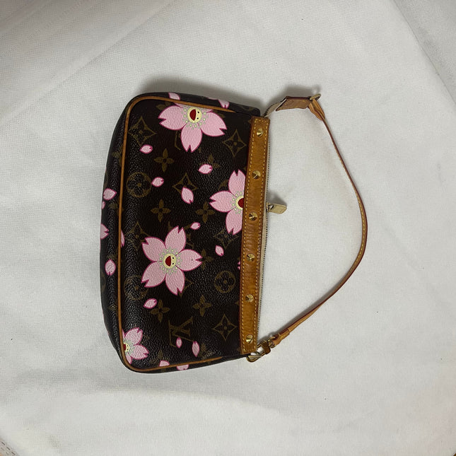 Louis Vuitton x Takashi Murakami Cherry Blossom Pochette Accessoire Brown Monogram