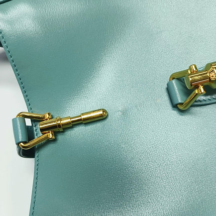 Gucci Jackie 1961 Small Blue Leather Bag with Adjustable Strap