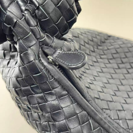 Bottega Veneta Belly Hobo Intrecciato Leather Black Large 55cm