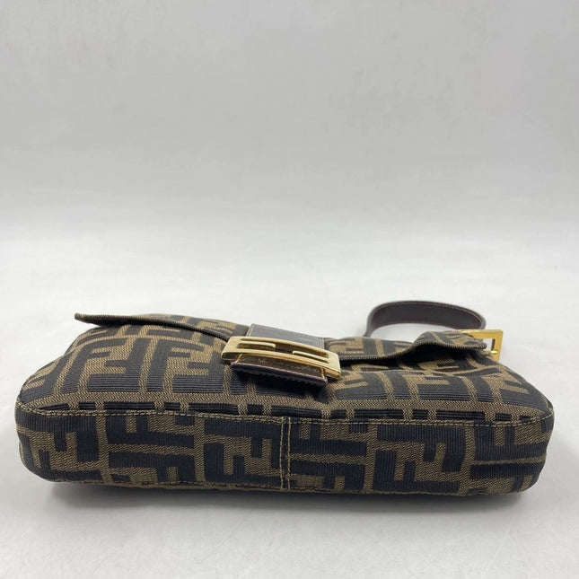Sold Fendi Baguette Classic Zucca Print Monogram Gold-tone Hardware