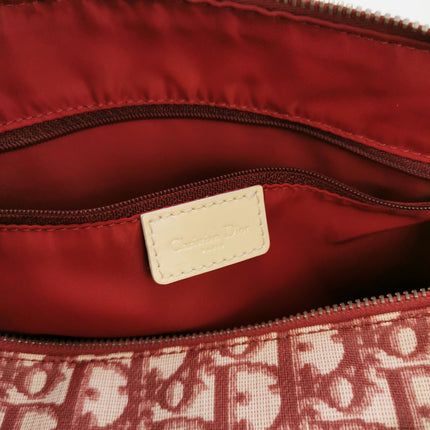 Dior No. 1 Rasta Trotter Bowling Bag Red Oblique Canvas White Patent Leather