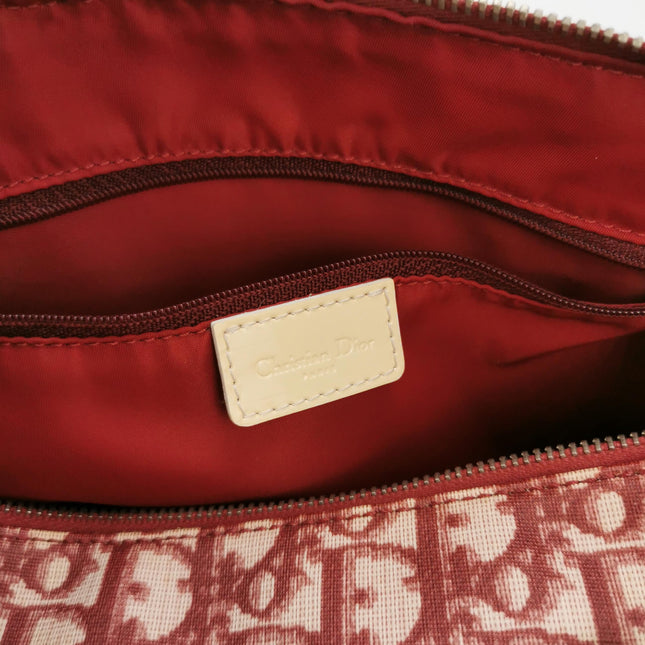 Dior No. 1 Rasta Trotter Bowling Bag Red Oblique Canvas White Patent Leather