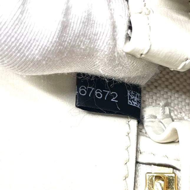 Gucci Bamboo 1947 Top Handle Bag Small White Box Leather Canvas Strap