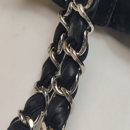 Chanel Nubuck Suede Darjeeling Flap Bag Ultimate Stitch Black Jumbo Bag