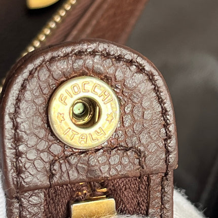 Chanel Vintage Front Pocket Tote Chocolate Brown Caviar Leather Double Gold Leather Chain