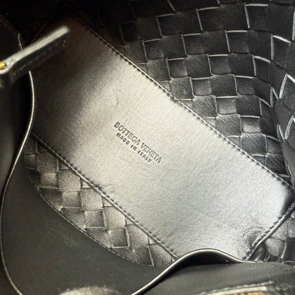 Bottega Veneta Small Andiamo Black Intrecciato Handbag 2023