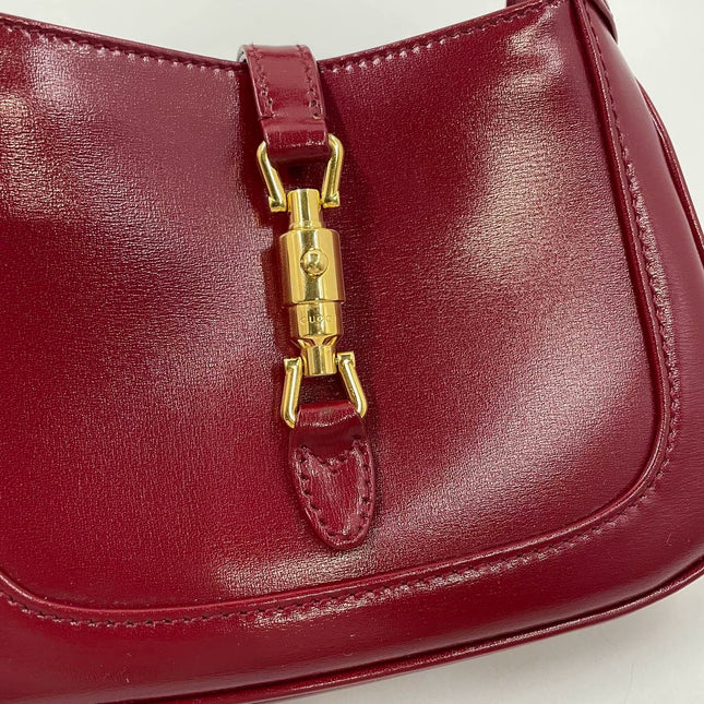 Gucci Jackie 1961 Mini Red Burgundy Leather Bag