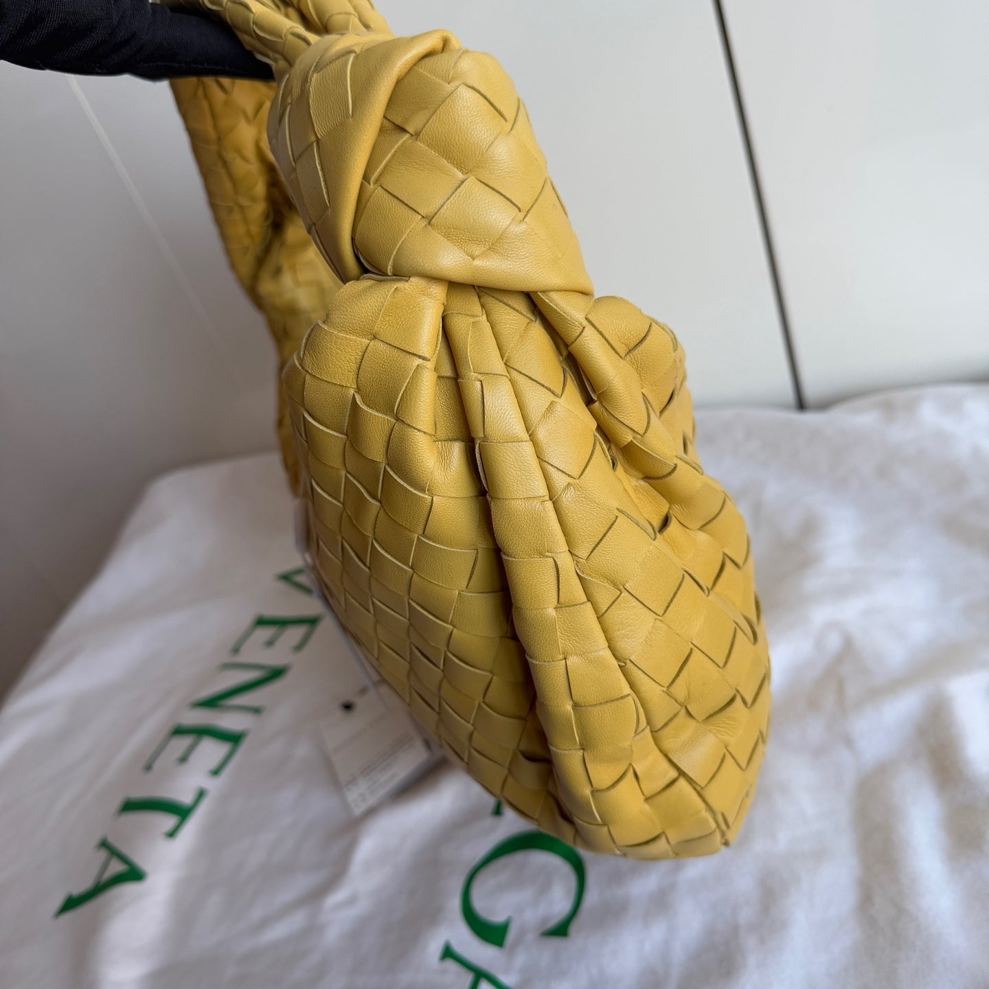 Bottega Veneta Jodie Small Yellow Lambskin Leather