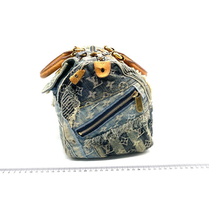 Louis Vuitton Patchwork Speedy 30 Blue Denim Handbag
