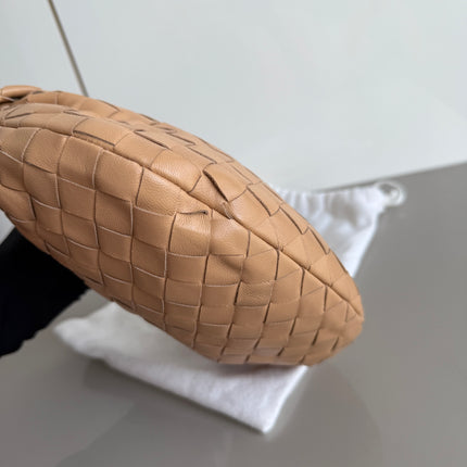 Bottega Veneta Jodie Mini Almond Beige Lambskin Leather Clutch Bag