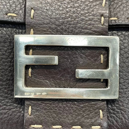 Fendi Baguette Selleria Calfskin Leather Brown Shoulder Bag