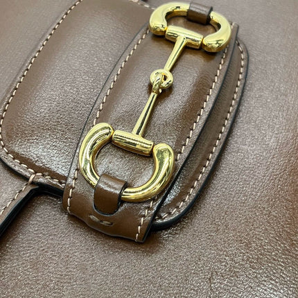 Gucci 1955 Horsebit Shoulder Bag Caramel Brown Small Leather