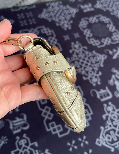 Sold Gucci Horsebit 1955 Chain Bag Pearlescent Gold Leather and Gold Studs