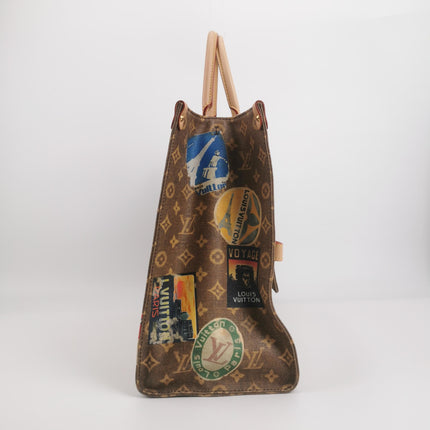 Louis Vuitton OnTheGo Large Hotel Labels Brown Monogram Crossbody Tote