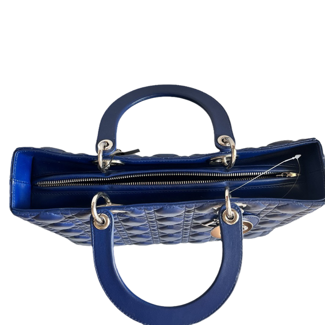 Sold Lady Dior Large Bag Navy Lambskin Cannage Leather