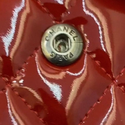 Chanel Classic Flap Medium 2011 Red Patent Leather Silver Hardware