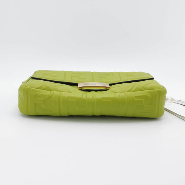 Sold Fendi Baguette Lambskin Leather Crossbody Bag Medium Lime Green