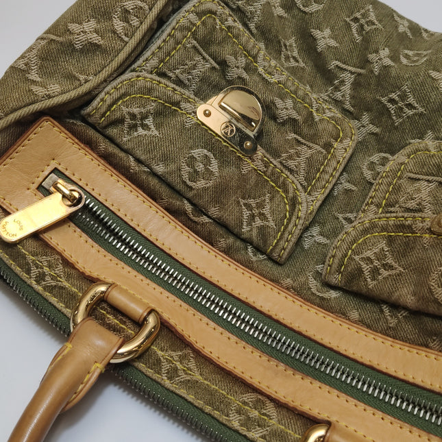 Louis Vuitton Green Denim Neo Speedy Boston Bag