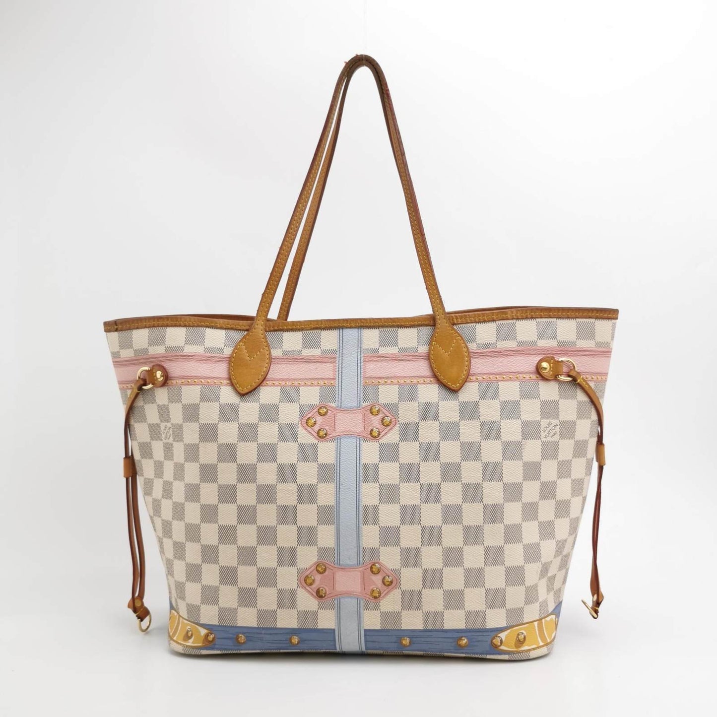 Louis Vuitton Damier Azur Summer Trunks Neverfull MM White