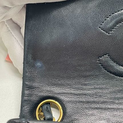 Chanel Vintage Classic Flap Mini Square Black Lambskin 24k Gold HW, 1989-1991