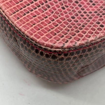 Fendi Baguette Purple Lizard Skin Leather Handbag
