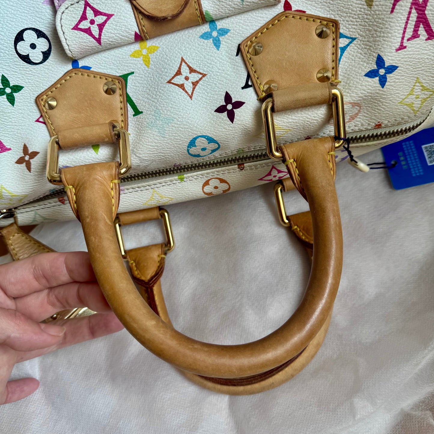 Louis Vuitton x Takashi Murakami Speedy 30 Lock White Multicolor