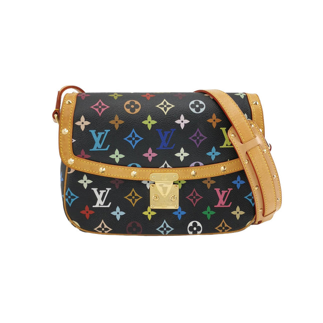Louis Vuitton x Takashi Murakami Sologne Messenger Crossbody Bag Black Multicolor-Luxbags