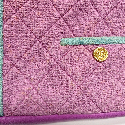 Chanel Large Girl Jacket Bag Lilac Tweed Shoulder Bag 2015
