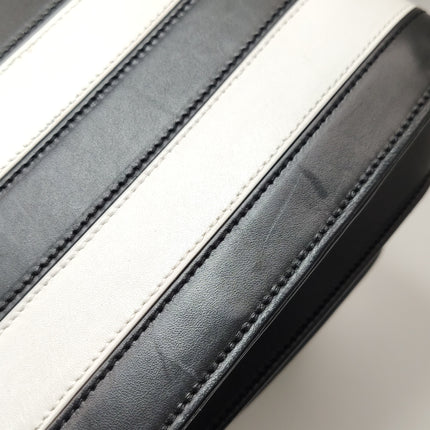 Saint Laurent Sac De Jour Small Black and White Striped Leather Handbag