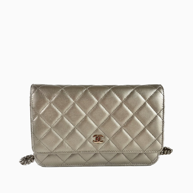 Sold Chanel Wallet On Chains WOC Timeless/ Classic Gold Caviar Leather-Luxbags