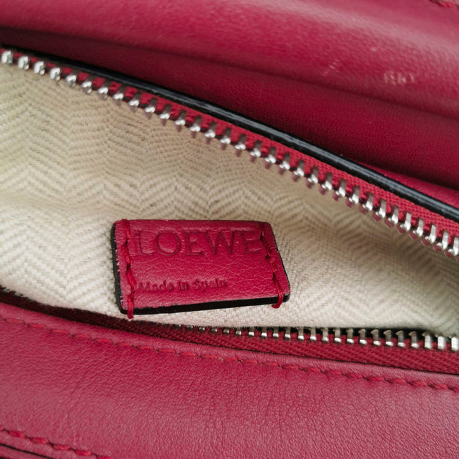 Sold Loewe Puzzle Mini Red Calfskin Leather Crossbody Bag