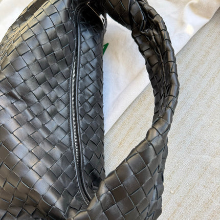 Bottega Veneta Jodie Small Black Lambskin Leather Silver Hardware