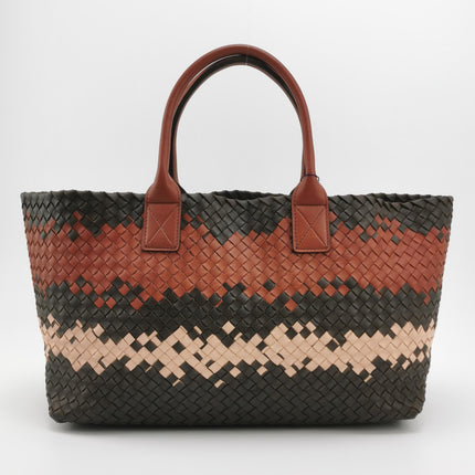 Bottega Veneta Cabat Tote Intreccio Leather Multicolor Brown Burgundy Beige 42cm