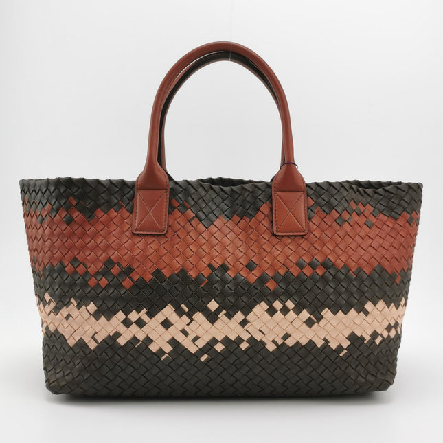 Bottega Veneta Cabat Tote Intreccio Leather Multicolor Brown Burgundy Beige 42cm